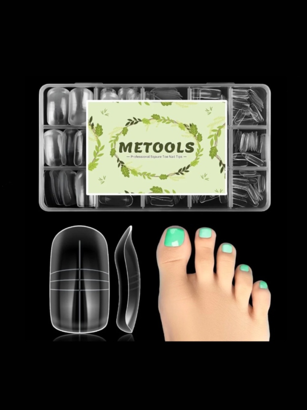 Clear Poly Gel Nail Forms For Toenails 300 Piece Set